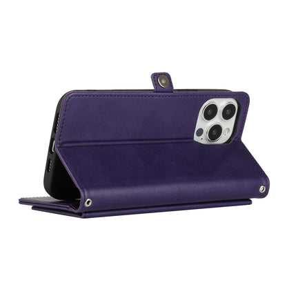 For Motorola Edge+ /Edge Plus 2022 ID Cash Credit Card Slots Holder Carrying Pouch Folio Flip PU Leather Lanyard & Stand Purple Phone Case Cover