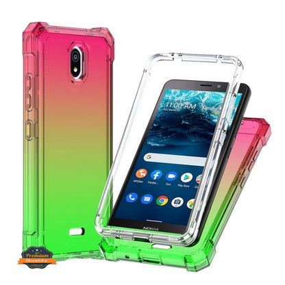 For Nokia C200 Hybrid 2in1 Front Bumper Frame Cover Square Edge Shockproof TPU + Hard PC Anti-Slip Heavy Duty  Phone Case Cover