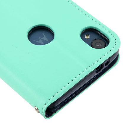 For Motorola Moto E6 PU Leather Wallet with Credit Card Holder Storage Folio Flip Pouch Stand Teal Green Phone Case Cover