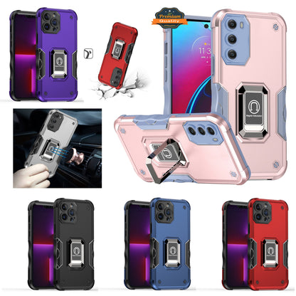 For T-Mobile Revvl 6 Pro 5G /Revvl 6 5G Hybrid with Magnetic Ring Holder Stand Kickstand Heavy Duty Rugged Shockproof  Phone Case Cover