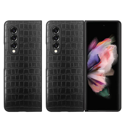 For Samsung Galaxy Z Fold 3 5G Ultra Slim Thin PU Leather Flip Snap On Hybrid Shockproof TPU PC Hard Shell Durable  Phone Case Cover