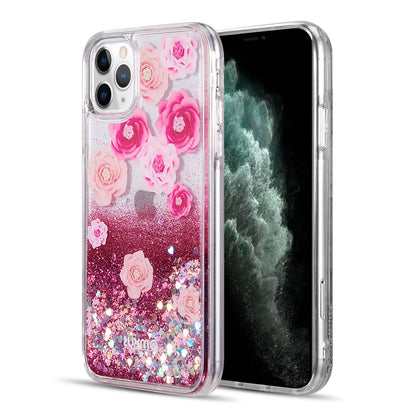 For Apple iPhone 14 Plus (6.7") Quicksand Waterfall Liquid Glitter Sparkling Design Floating Bling Hybrid  Phone Case Cover