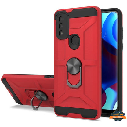 For T-Mobile Revvl 6 Pro 5G /Revvl 6 5G Hybrid Ring Stand [360° Rotatable Ring Holder Magnetic Kickstand] Rubber TPU  Phone Case Cover