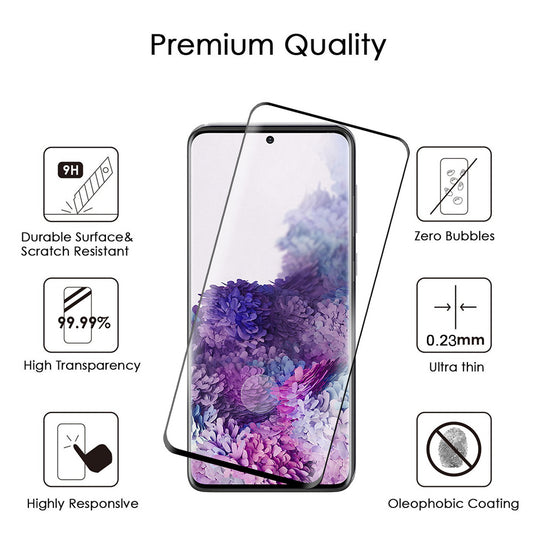 For Samsung Galaxy A13 5G Full-Coverage Tempered Glass Screen Protector [2.5D Round Edge] Tempered Glass Film 0.25mm Full Cover Clear Black Screen Protector