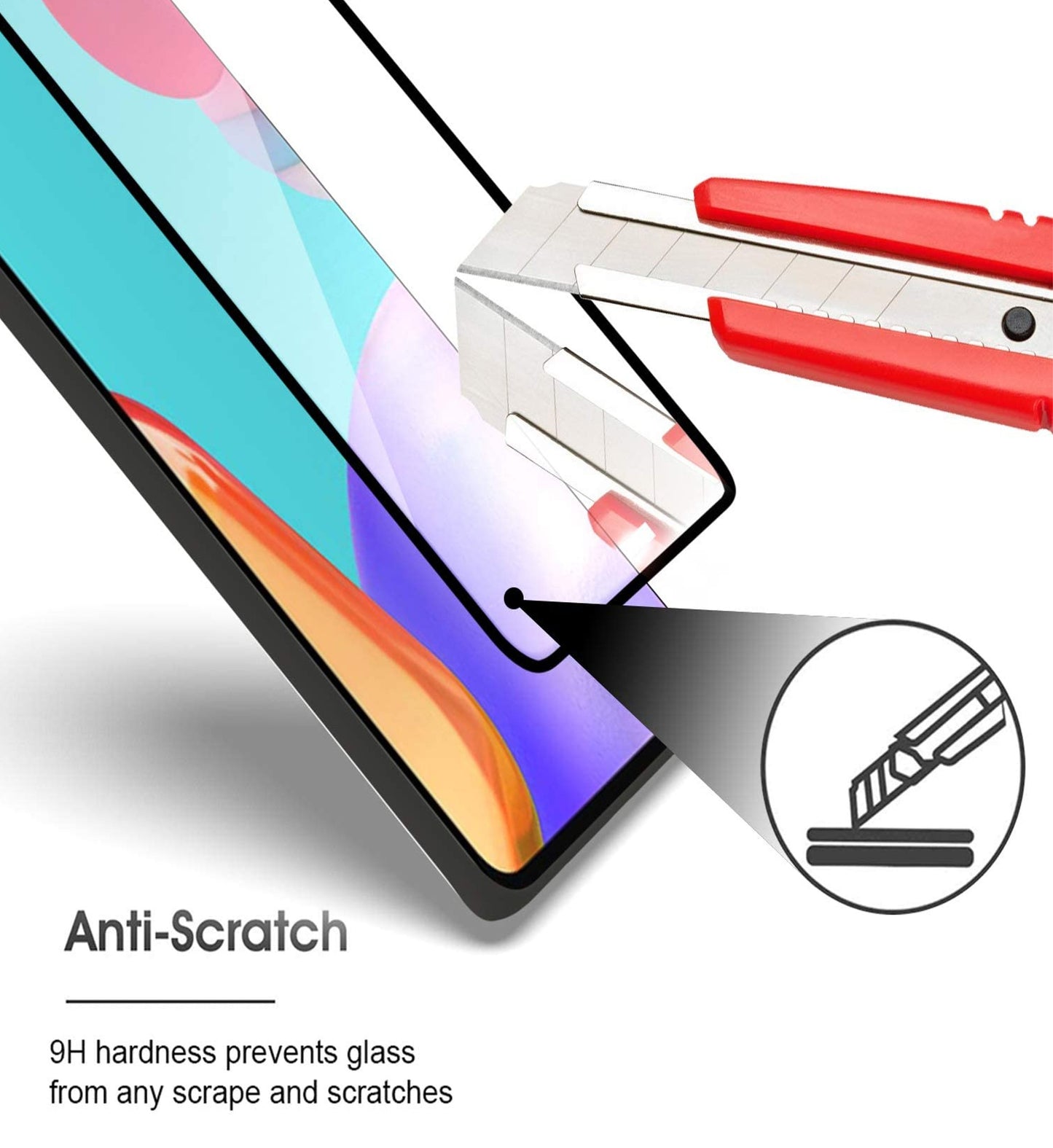 For Samsung Galaxy A03 Core Tempered Glass Screen Protector Full Cover Anti-Scratch Edge to Edge Black Rim Coverage 2.5D Clear Black Screen Protector