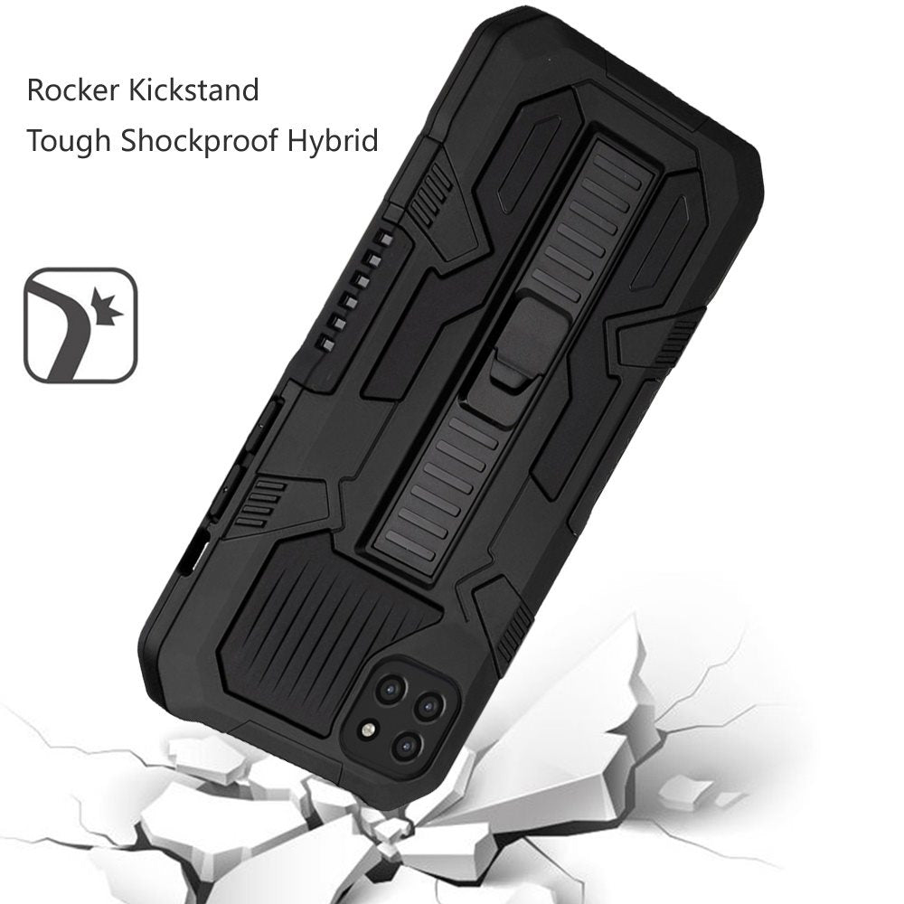 For Boost Mobile Celero 5G Hybrid Tough Rugged [Shockproof] Dual Layer Protective with Kickstand Military Grade Hard PC + TPU  Phone Case Cover