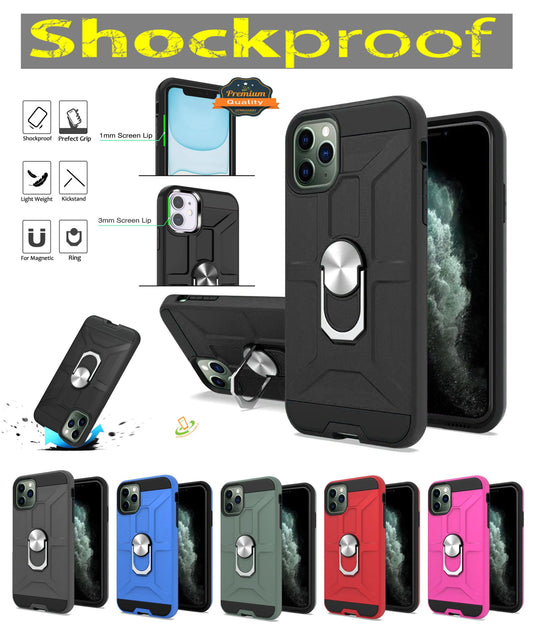 For Samsung Galaxy A02S Cases with Stand Kickstand Ring Holder [360° Rotating] Armor Dual Layer Work with Magnetic Car Mount PC+TPU Hard  Phone Case Cover