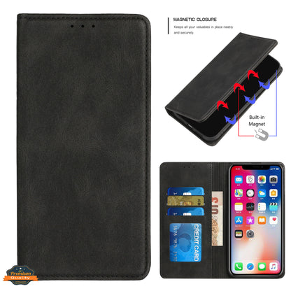 For T-Mobile Revvl 6 Pro 5G /Revvl 6 5G Wallet Premium PU Vegan Leather ID Credit Card with Magnetic Closure Pouch Flip  Phone Case Cover