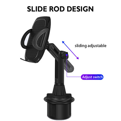 Universal Secure Cup Holder Car Mount with Adjustable Arm, Rotatable Cradle & Quick Release Fits Vehicle, Boats, Car, SUV,Truck Universal Stand [Black]