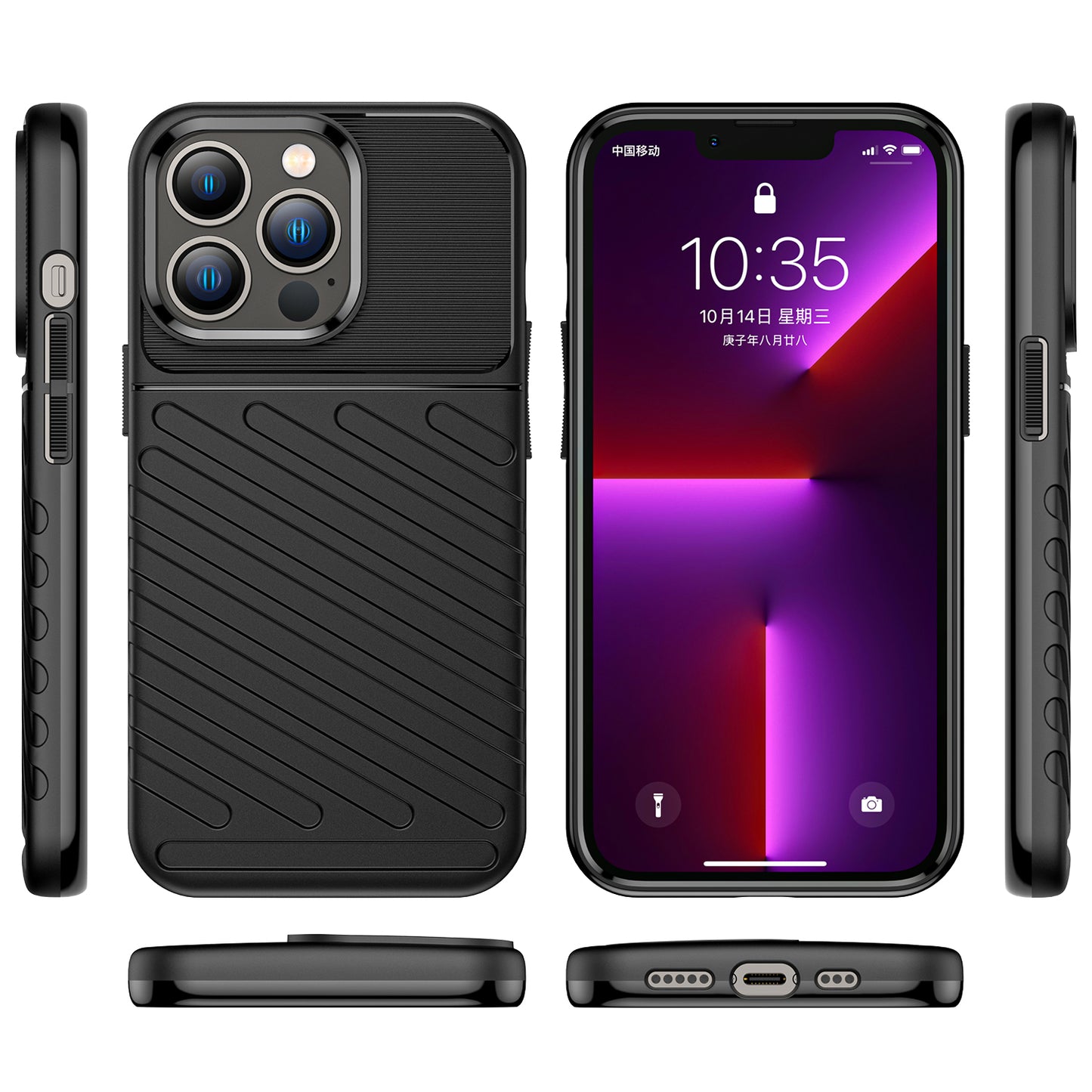 For Motorola Moto Edge (2022) Rugged Hybrid Hard Silicone Gel TPU Bumper Texture Shockproof Anti Slip Protective Stylish Black Phone Case Cover