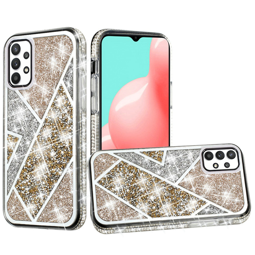 For Samsung Galaxy A33 5G Glitter Bling Diamond Rhinestone Sparkly Bumper Fashion Shiny Cute Fancy Cases Hybrid Rugged  Phone Case Cover