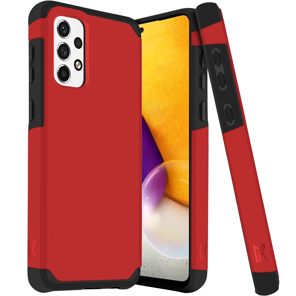 For Samsung Galaxy A23 Slim Corner Protection Shock Absorption Hybrid Dual Layer Hard PC + TPU Rubber Armor Defender Red Phone Case Cover