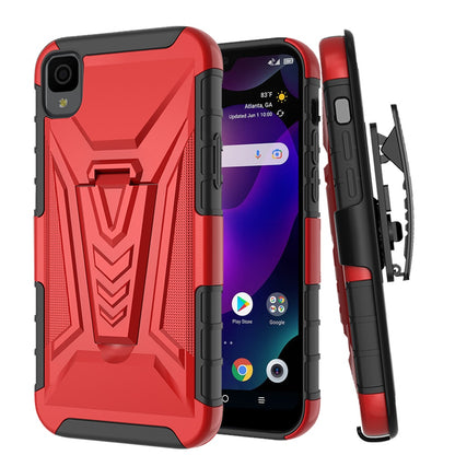 For T-Mobile Revvl 6 Pro 5G /Revvl 6 5G Combo Rugged Swivel Belt Clip Holster Heavy Duty Hybrid Armor Kickstand Stand  Phone Case Cover