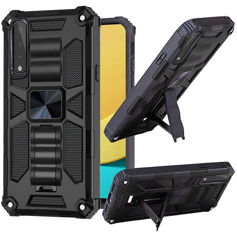 For Apple iPhone 11 (6.1") Heavy Duty Stand Hybrid [Military Grade] Rugged with Built-in Kickstand Fit Magnetic Car Mount  Phone Case Cover