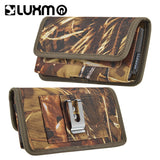 For Samsung Galaxy Z Flip 3 5G Universal Horizontal Cell Phone Case Camo Print Holster Carrying Pouch with Belt Clip & 2 Card Slots fit Large Devices 6.3" [Camouflage]