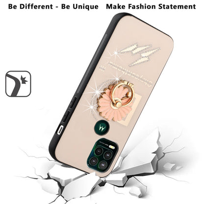 For Apple iPhone 13 Pro Max (6.7") Diamond Bling Sparkly Glitter Ornaments Engraving Hybrid Armor with Ring Stand Holder Fashion  Phone Case Cover