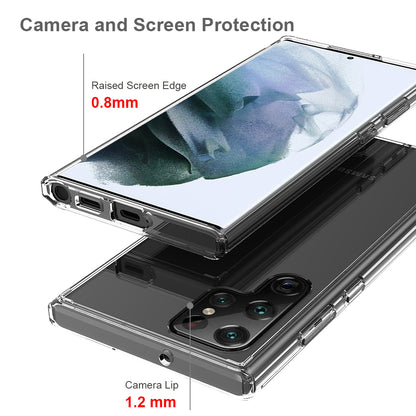 For Samsung Galaxy S22 /Plus Ultra Hybrid Transparent Clear Acrylic Back Hard PC & Soft TPU Full Protective Bumper Extra Shock-Absorb  Phone Case Cover