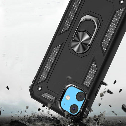 For Apple iPhone 11 (6.1") Military Grade Rugged Dual Layers 2in1 Hard PC + TPU Shockproof Hybrid with Ring Kickstand  Phone Case Cover