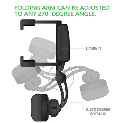 Universal Phone Mount Holder 270° Adjustable angle Smartphone Cradle Multi-Use for Rear View Mirror Vehicle Car Stand Universal Stand [Black]