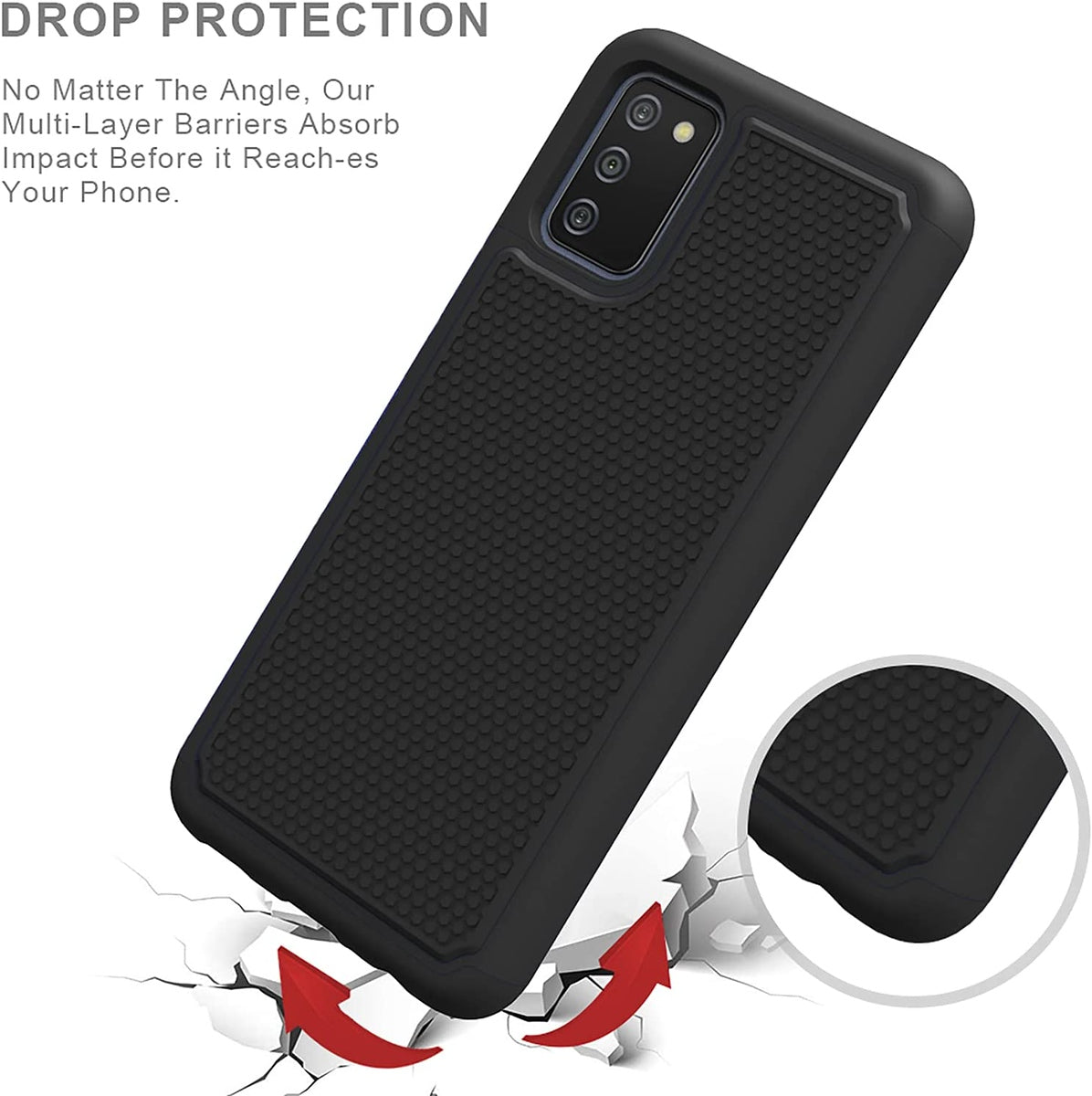 For Google Pixel 6 /6 Pro Hybrid Armor Rugged Textured Dual Layer TPU & Hard Back Shell Military-Grade Shockproof Protective Black Phone Case Cover