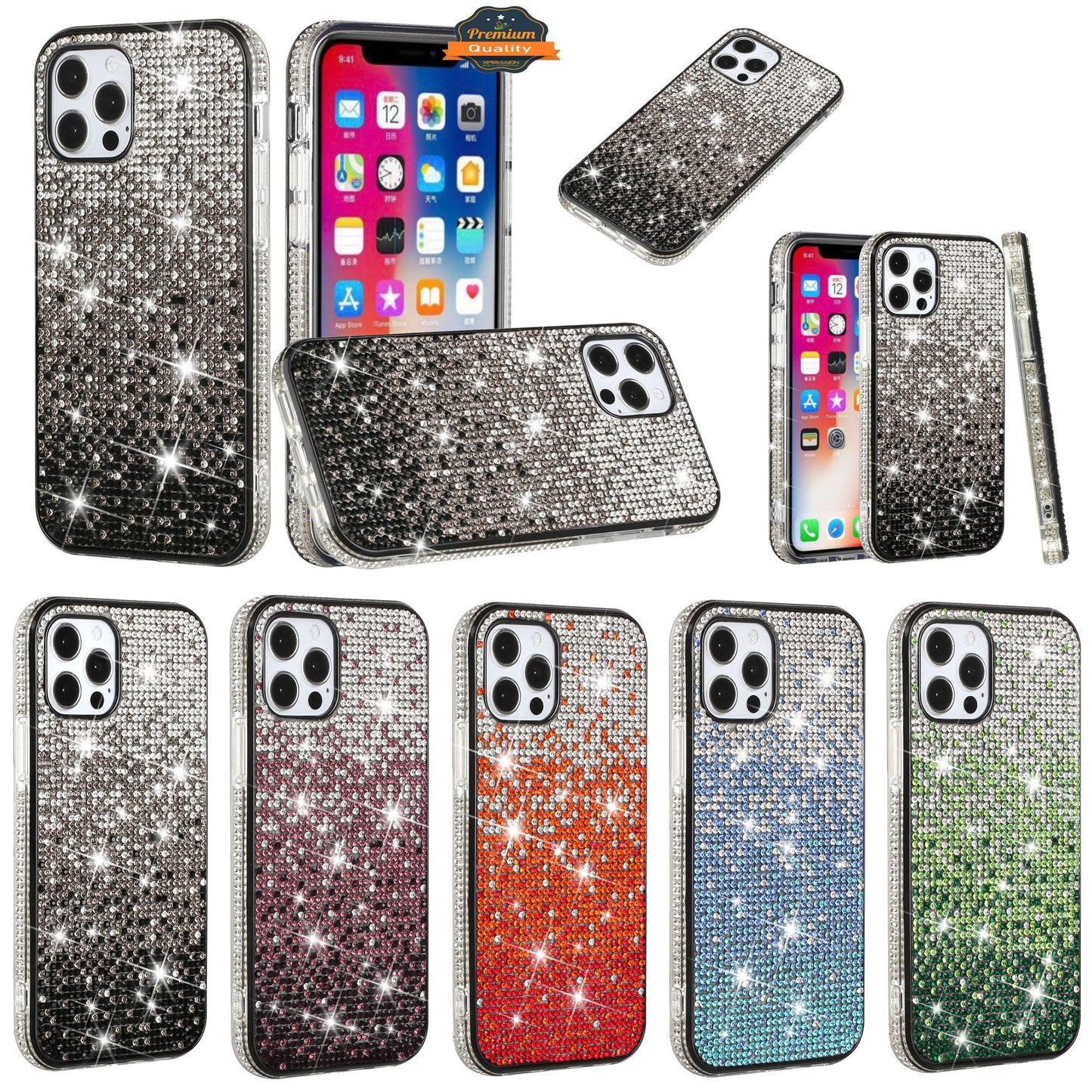 For Boost Mobile Celero 5G Glitter Bling Ultra Thin TPU Sparkle Diamond Rhinestone Shiny Full Cover Crystal Stones Back  Phone Case Cover