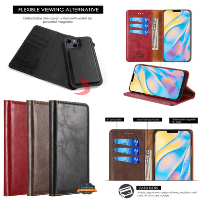 For Samsung Galaxy S22 /Plus Ultra Luxury PU Leather Wallet Pouch Magnetic Detachable with Credit Card Slots Removable Flip Kickstand  Phone Case Cover