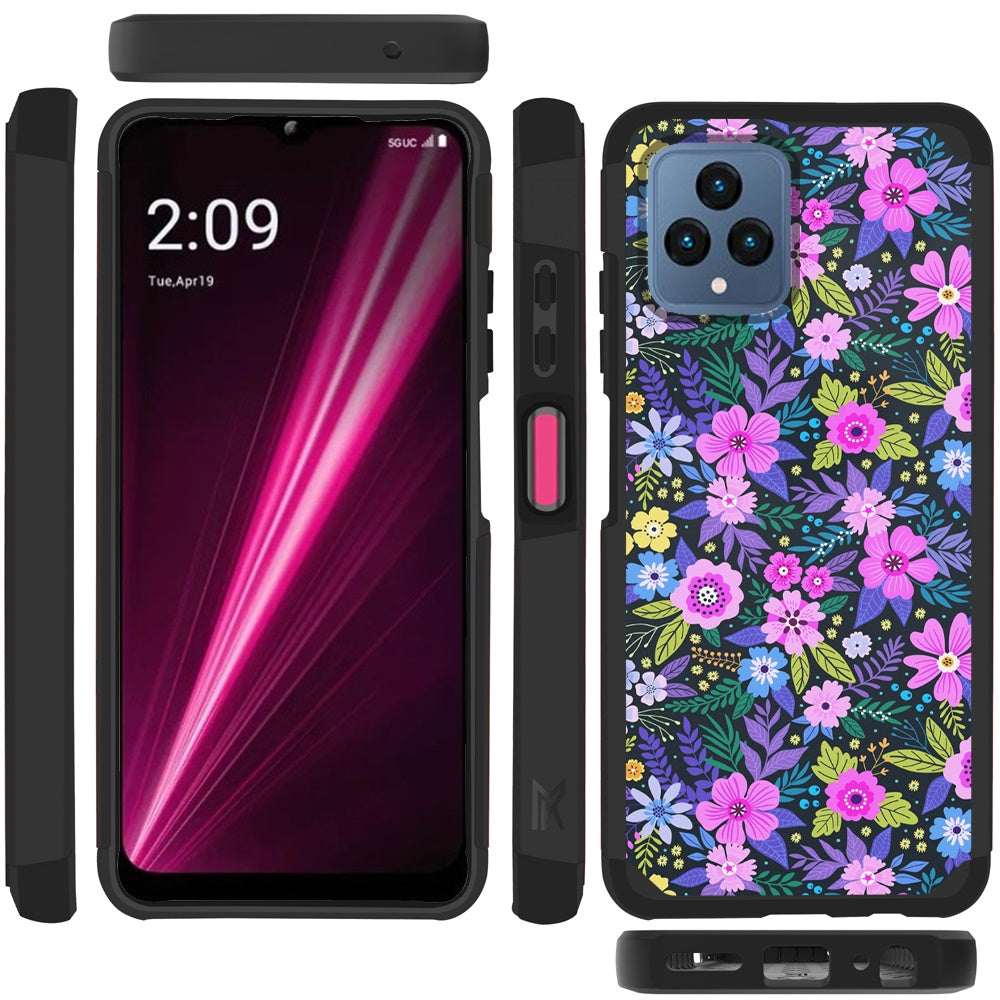 For T-Mobile Revvl 6 /6 Pro 5G Graphic Design Pattern Hard PC TPU Tough Strong Hybrid Shockproof Armor Frame  Phone Case Cover