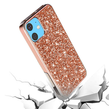 For Apple iPhone 11 (6.1") Bling Rhinestone Diamond Shiny Glitter Hybrid Dual Layer Defender Rugged Shell Hard PC TPU Rubber Black Phone Case Cover