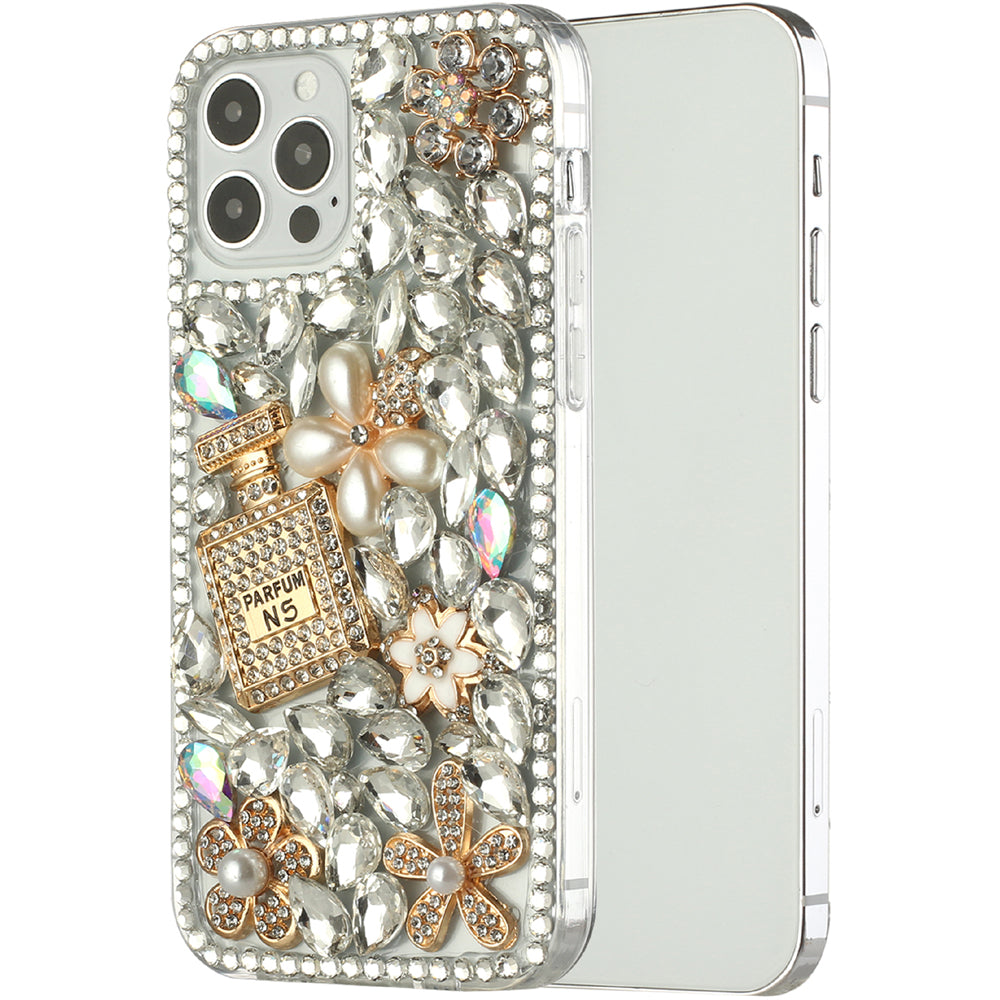 For Apple iPhone 11 (6.1") Bling Clear Crystal 3D Full Diamonds Luxury Sparkle Rhinestone Hybrid Protective  Phone Case Cover