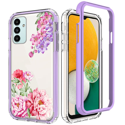 For Samsung Galaxy A13 5G Beautiful Design 3 in 1 Hybrid Triple Layer Armor Hard Plastic Soft Rubber TPU Shockproof Protective Frame  Phone Case Cover