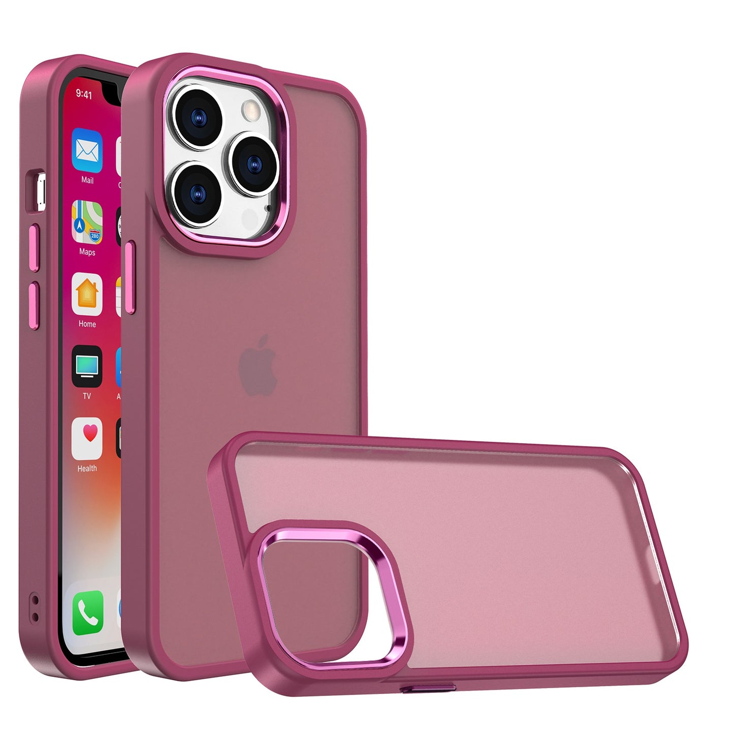 For Apple iPhone 11 (6.1") Slim Fit Hybrid Frosted Polished Oil Thick Acrylic Hard PC TPU Frame  Phone Case Cover