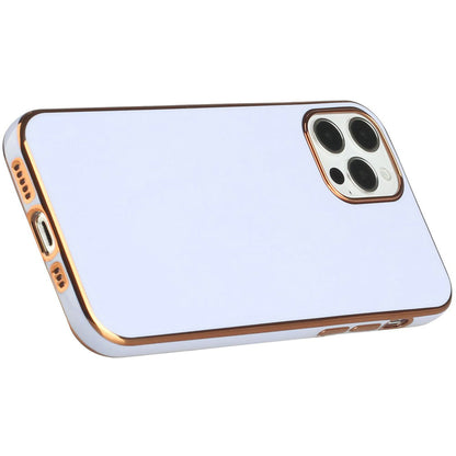 For Apple iPhone 8 Plus/7 Plus/6 6S Plus Electroplated Fashion Solid Gold Frame Hybrid Rubber TPU Hard PC Slim Fit  Phone Case Cover