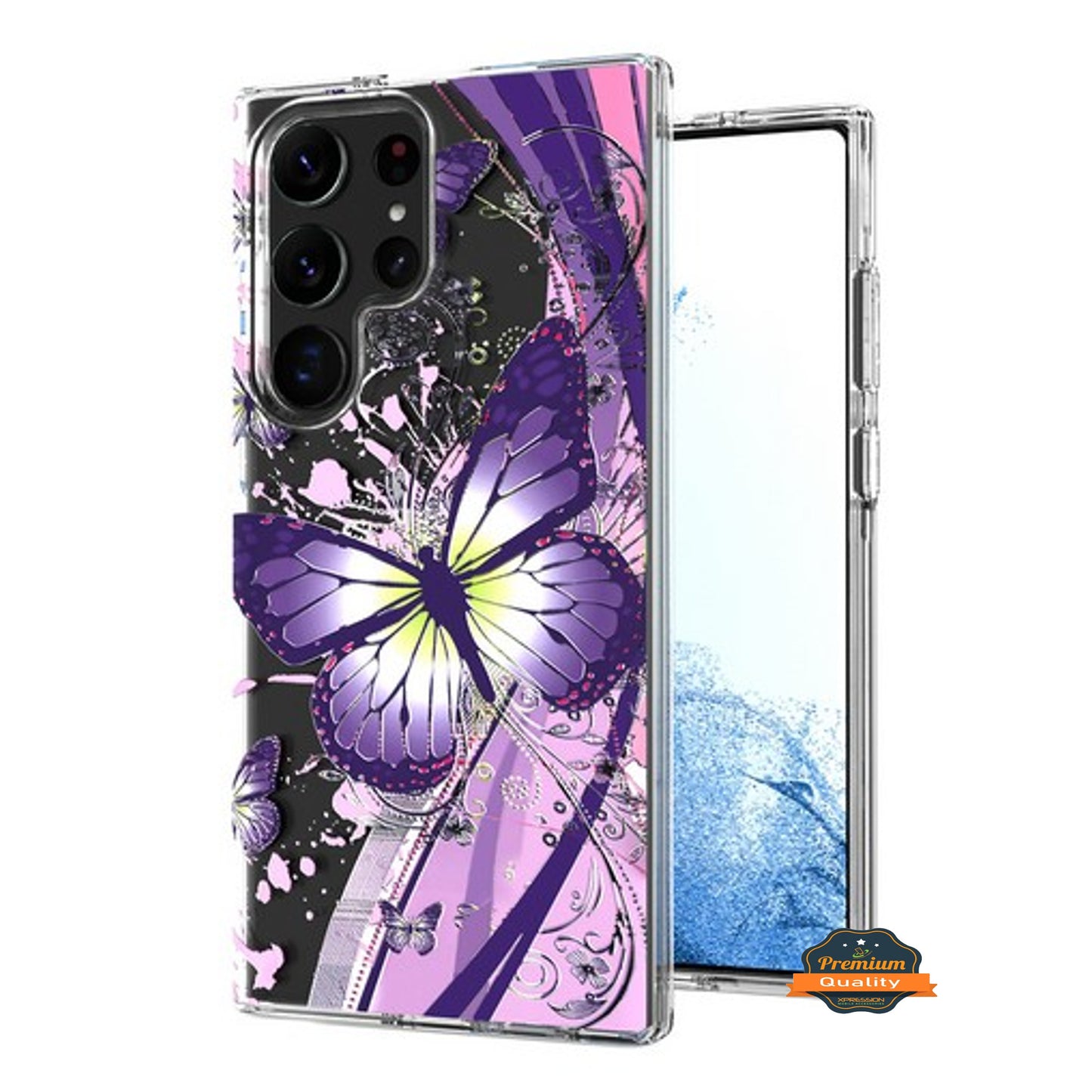 For Samsung Galaxy S23 /Plus /Ultra Hybrid Trendy Image Patterns Design Transparent Hard Back Shockproof TPU Rubber  Phone Case Cover