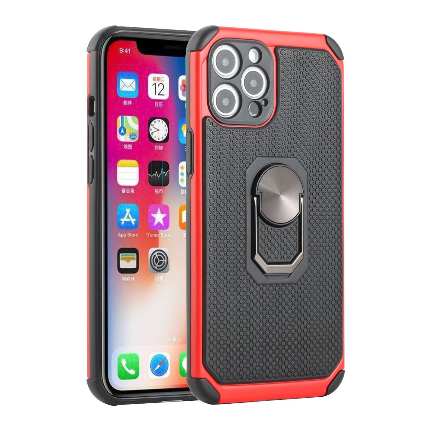 For Apple iPhone 11 (6.1") Slim Rugged TPU Shockproof Hybrid with Magnetic Ring Stand Holder  Phone Case Cover