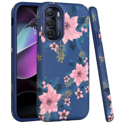 For Samsung Galaxy A13 5G Bliss Floral Stylish Design Hybrid Rubber TPU Hard PC Shockproof Armor Rugged Slim  Phone Case Cover