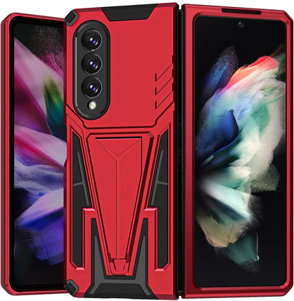 For Samsung Galaxy Z Fold 3 5G Hybrid Armor Rugged with Kickstand, Supports Magnetic Car Mount Dual Layer Hard PC Protective  Phone Case Cover