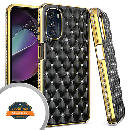 For Motorola Moto G Stylus 5G 2022 Diamonds Fashion Bling Rhinestone Glitter Luxury Plating Hybrid TPU Hard PC TPU Back  Phone Case Cover