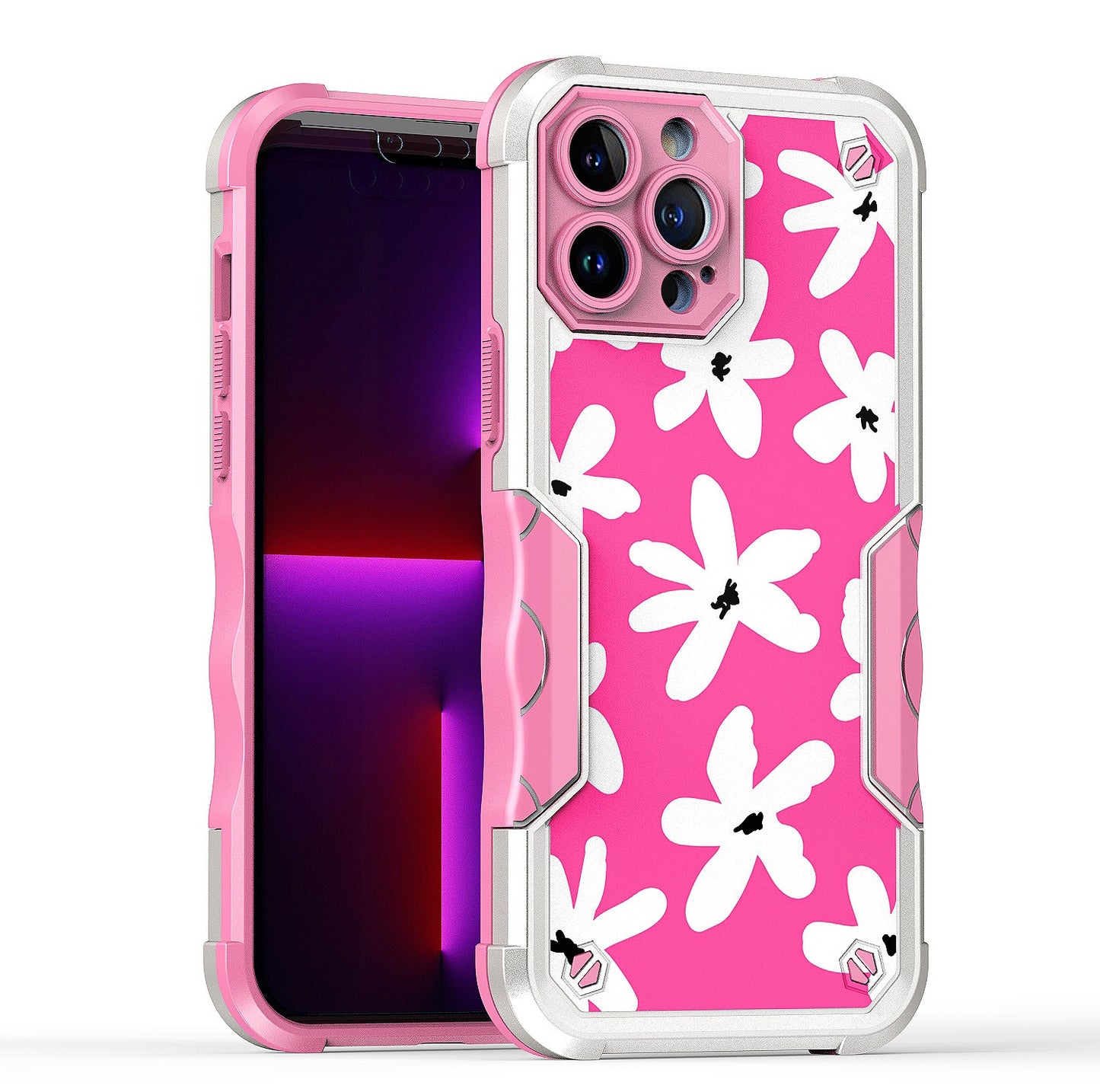 For Apple iPhone 11 (6.1") Fashion Design Tough Shockproof Hybrid Stylish Pattern Heavy Duty Rubber Armor  Phone Case Cover