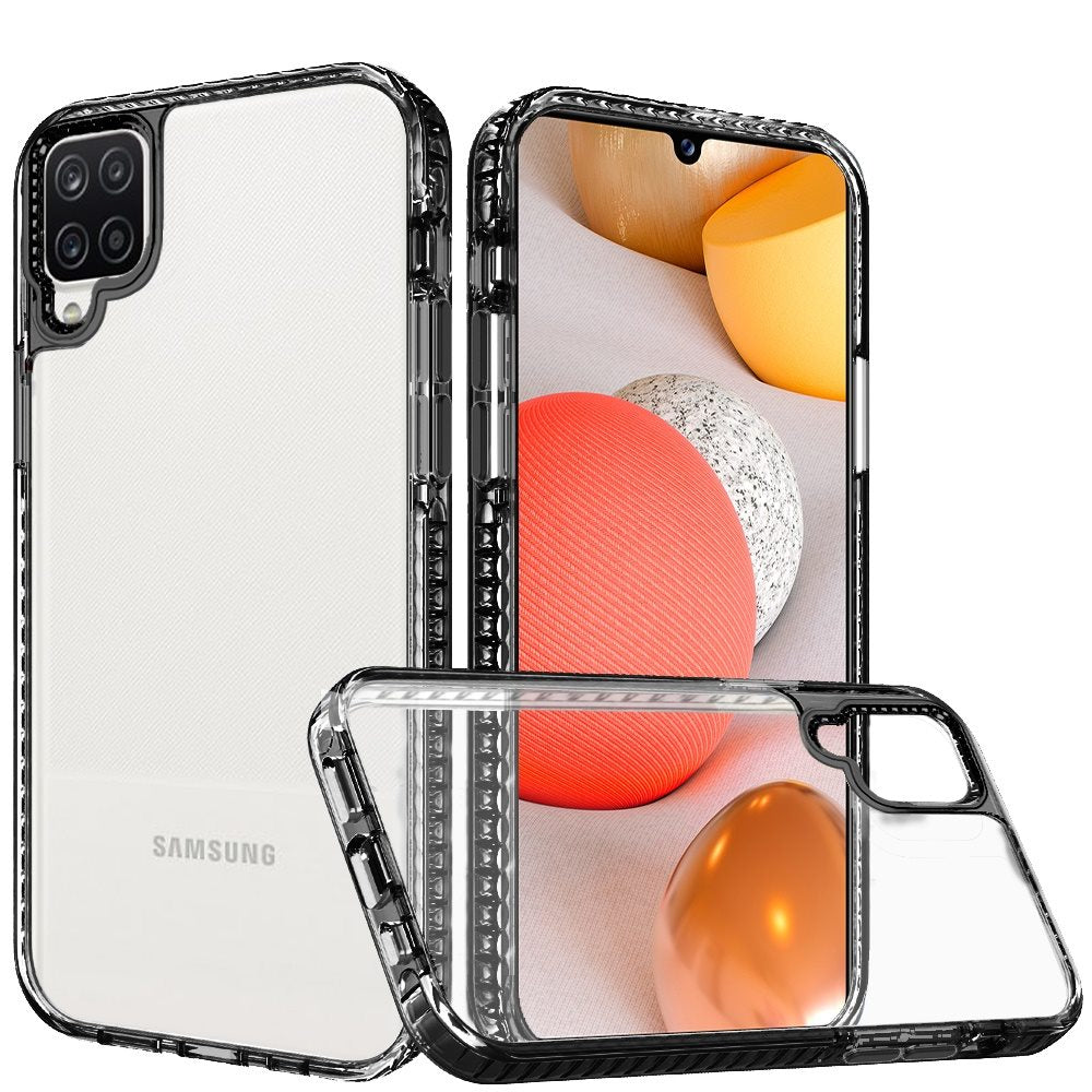 For Samsung Galaxy A42 5G Crystal Transparent Rugged Shockproof Hybrid PC+TPU Colorful Buttons Military Grade Protection Back  Phone Case Cover