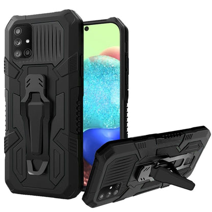 For Samsung Galaxy A71 5G Rugged Heavy Duty Dual Layers Hybrid Shockproof Shell with Built in Metal Clip Holder & Kickstand  Phone Case Cover