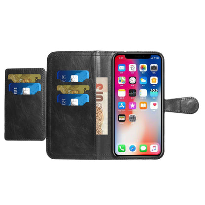 For Apple iPhone 11 (6.1") Multi Credit Card Holder Zipper Storage PU Leather Wallet Pockets Double Flap Pouch Flip Stand  Phone Case Cover