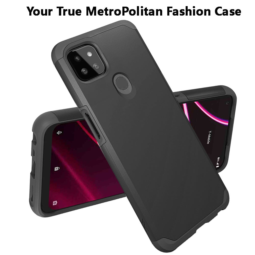 Capsule Case Compatible with TCL 20XE [Brushed Texture Shockproof Heavy  Duty Hybrid Dual Layer Style Case Black Phone Cover] for TCL 20 XE  (Cassette Tape) 