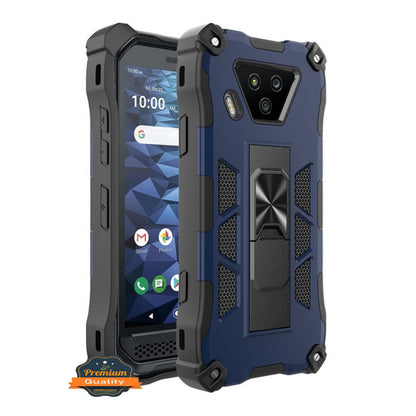 For Cricket Ovation 2 Built in Magnetic Kickstand, Military Hybrid Bumper Heavy Duty Dual Layers Rugged Protective  Phone Case Cover