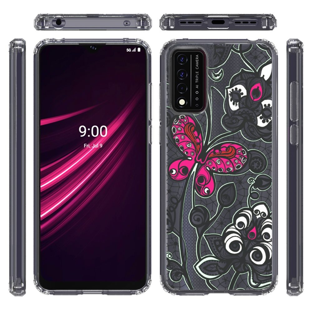 For Samsung Galaxy A71 5G Fashion Pattern Design Ultra Thin Clear Hybrid Rubber Gummy TPU Grip + Hard PC Back Shockproof  Phone Case Cover