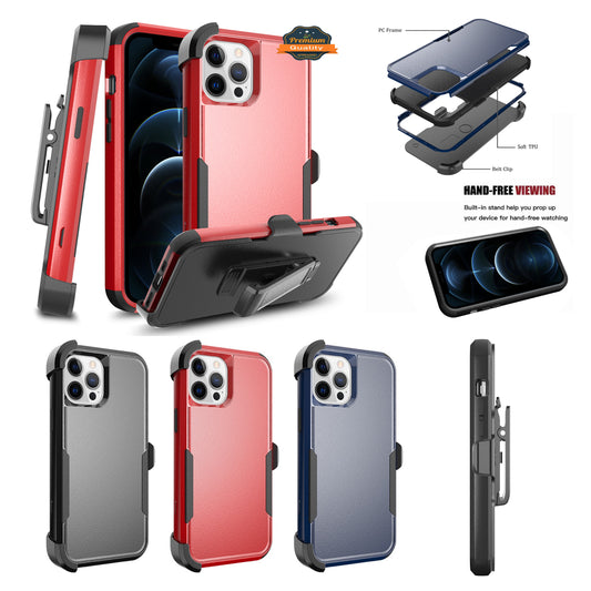 For Apple iPhone 11 (6.1") Hybrid Rugged Shockproof Military Tough Heavy Duty with 360 Swivel Belt Clip Stand & Holster  Phone Case Cover