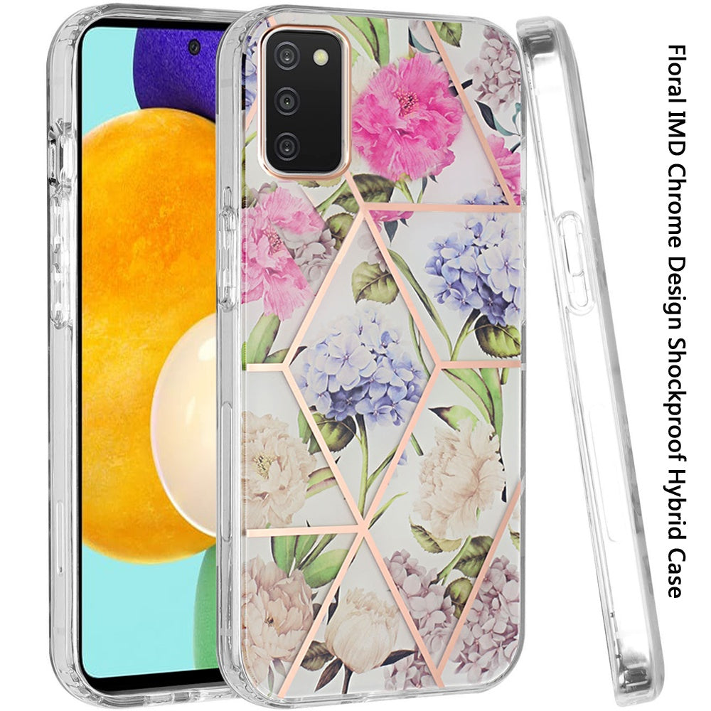 For Samsung Galaxy A13 5G Fashion Floral IMD Design Flower Pattern Hybrid Protective Hard PC Rubber TPU Slim Hard Back Shockproof  Phone Case Cover