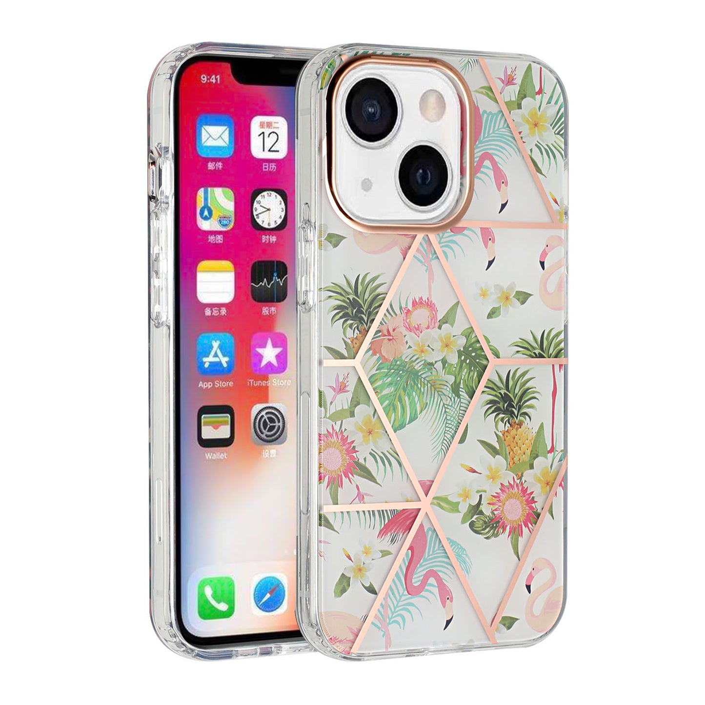 For Apple iPhone SE 2022 3rd/SE 2020/8/7 Fashion Floral IMD Design Flower Pattern Hybrid Protective Hard TPU Slim Back  Phone Case Cover