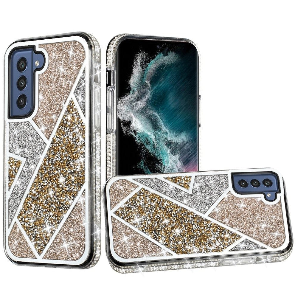 For Samsung Galaxy S22 Glitter Bling Diamond Rhinestone Sparkly Bumper Fashion Shiny Cute Fancy Cases Hybrid Rugged  Phone Case Cover