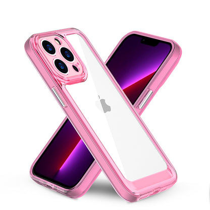 For Apple iPhone 11 (6.1") Ultra-Thin Transparent Hybrid Soft Silicone Rubber TPU and Hard PC Shockproof Tone Frame Bumper  Phone Case Cover