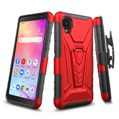 For Samsung Galaxy A32 5G Hybrid Armor Kickstand with Swivel Belt Clip Holster Heavy Duty 3 in 1 Defender Shockproof Rugged  Phone Case Cover